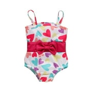 Girls Swimwear Toddler Baby Beach Bathing Suit One-Piece Bowknot Swimsuit Sport Bikini Set Swimwear Bathing Suit Cute Swimsuit For Sweet Girls Size 18 Months-24 Months